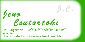 jeno csutortoki business card